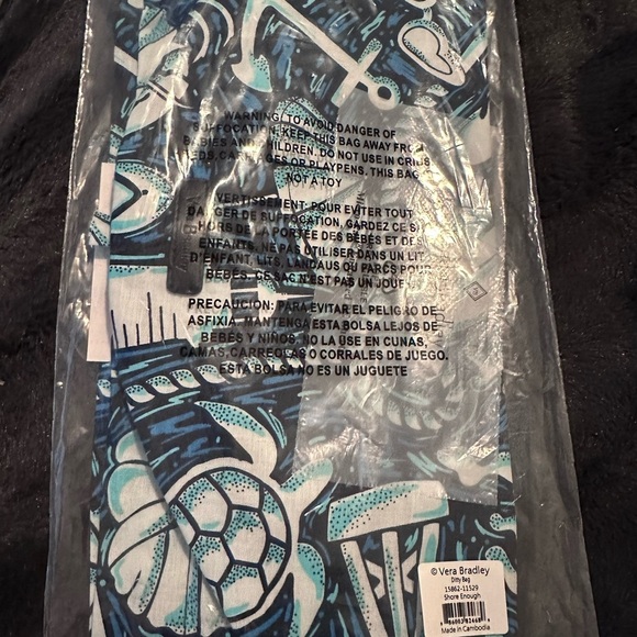 Vera Bradley Blue and Black Graphic ´Dirty Bag’ - Picture 2 of 3